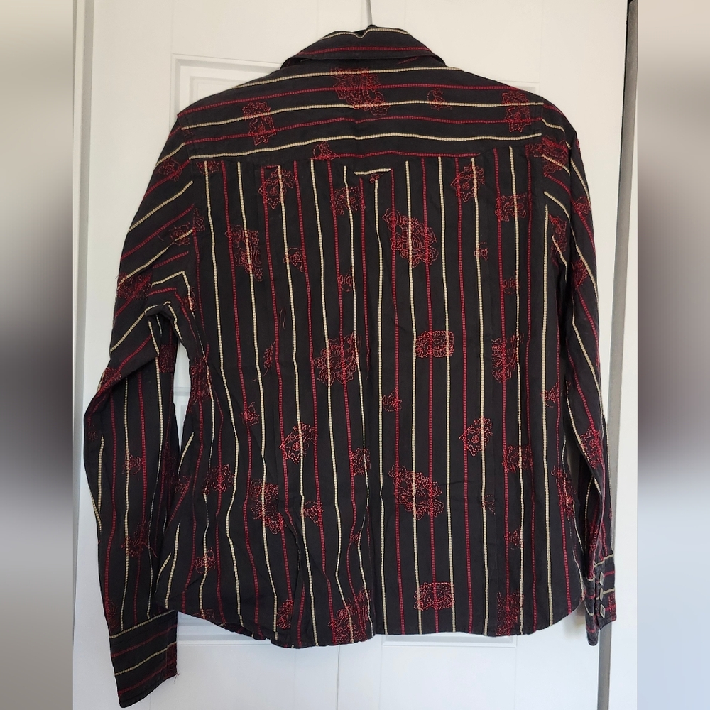 Black Roper Western Cotton Riding Shirt - Picture 2 of 4